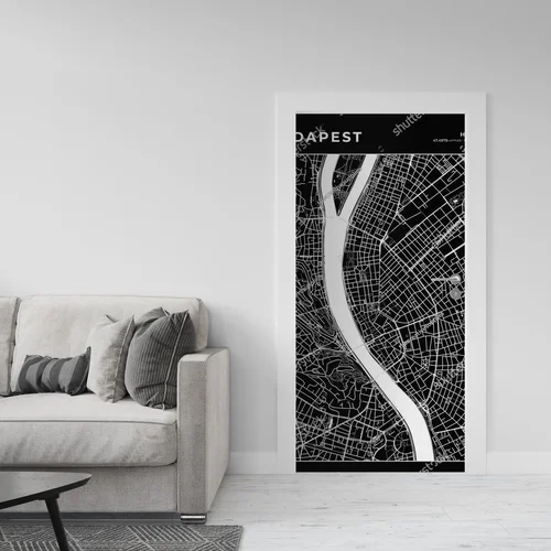 Zjawiskowa Mapa Budapesztu w Monochromatycznych Barwach