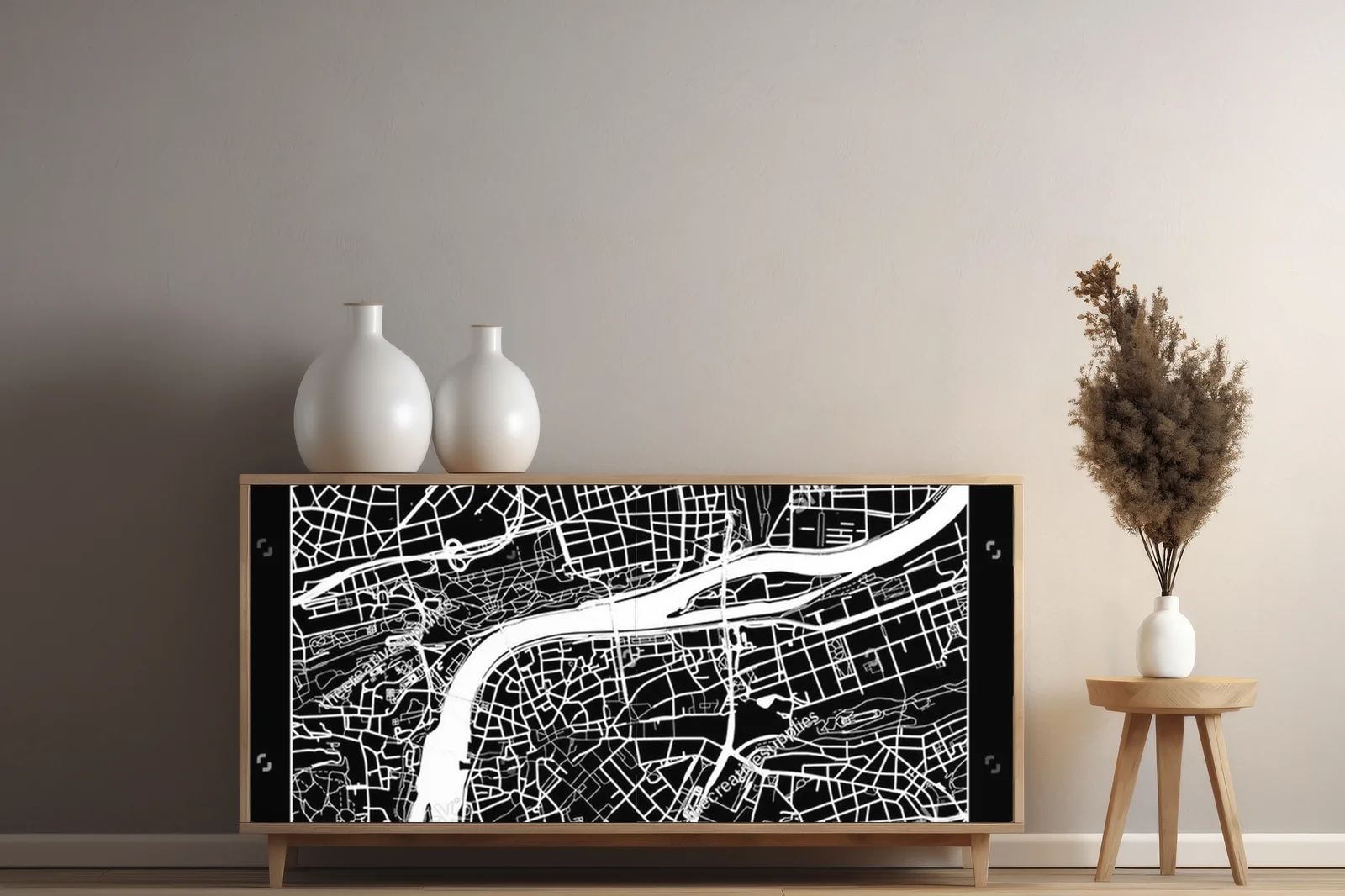 Monochromatyczna mapa Pragi w eleganckim wydaniu