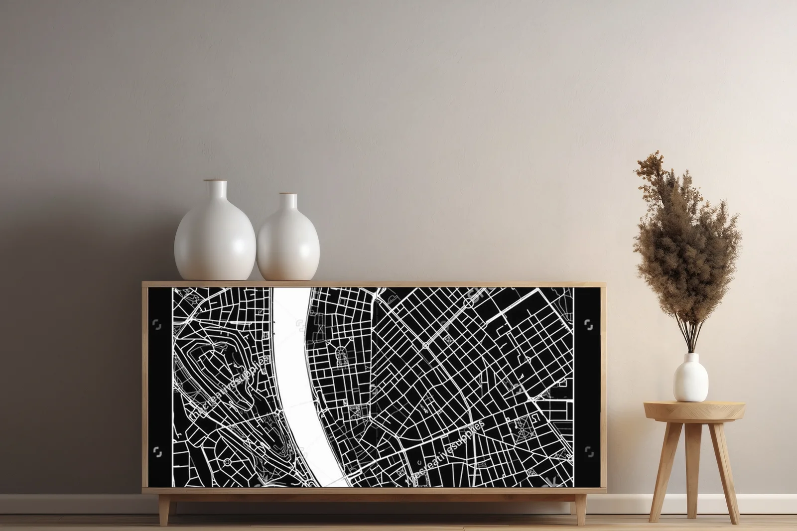 Zjawiskowa Mapa Budapesztu w Monochromatycznych Barwach