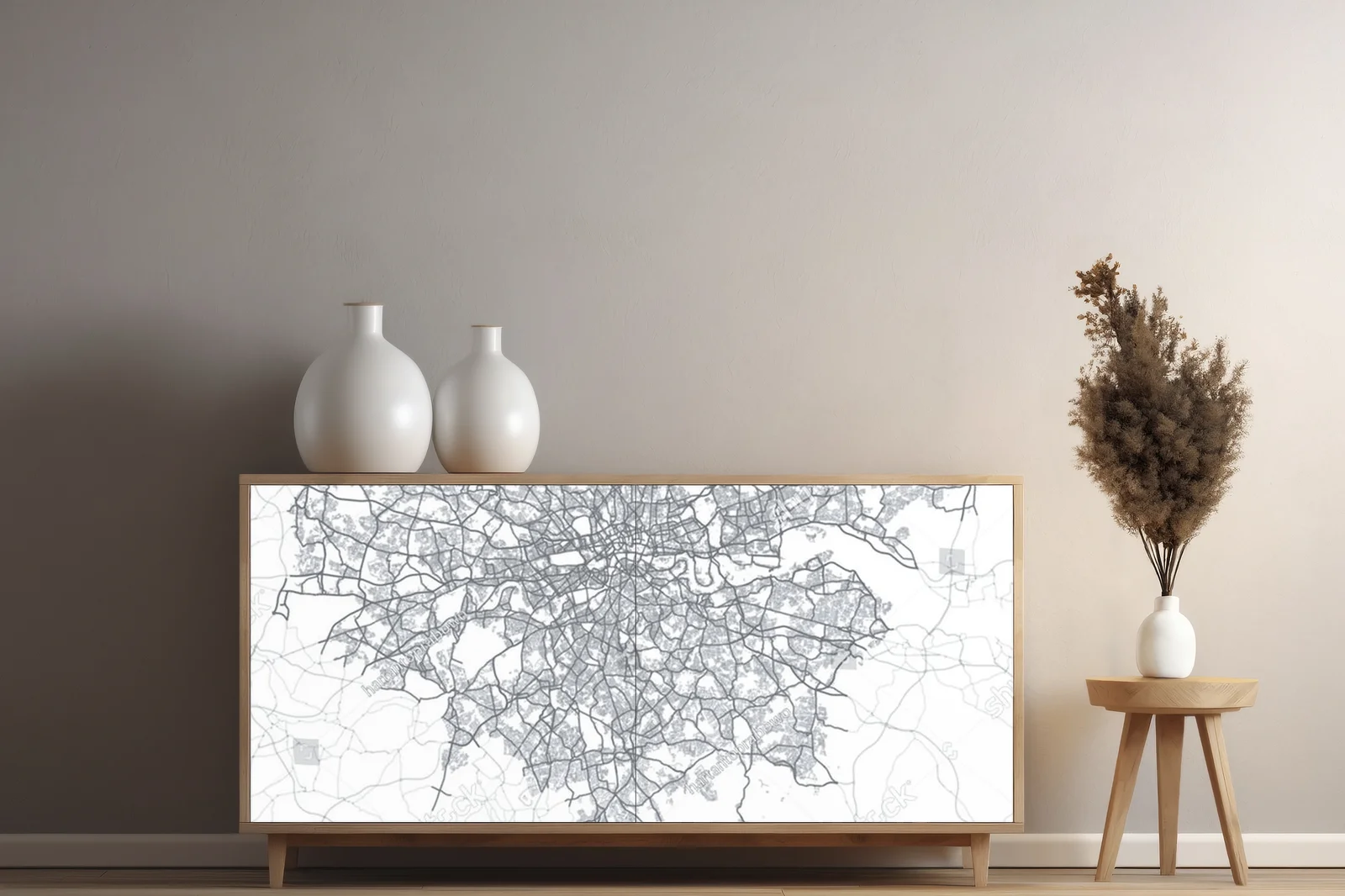 Szczegółowa mapa Londynu w eleganckiej bieli