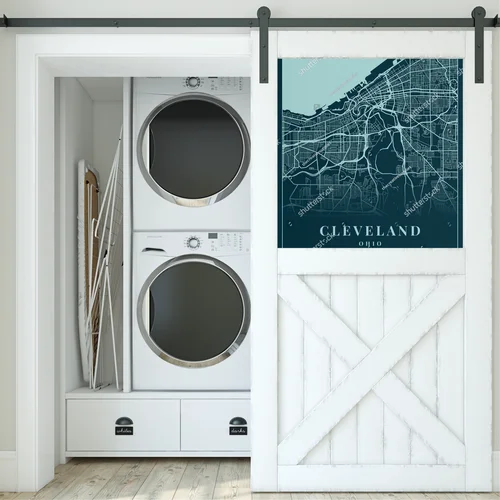 Cleveland w odcieniach cyjanu - mapa miasta