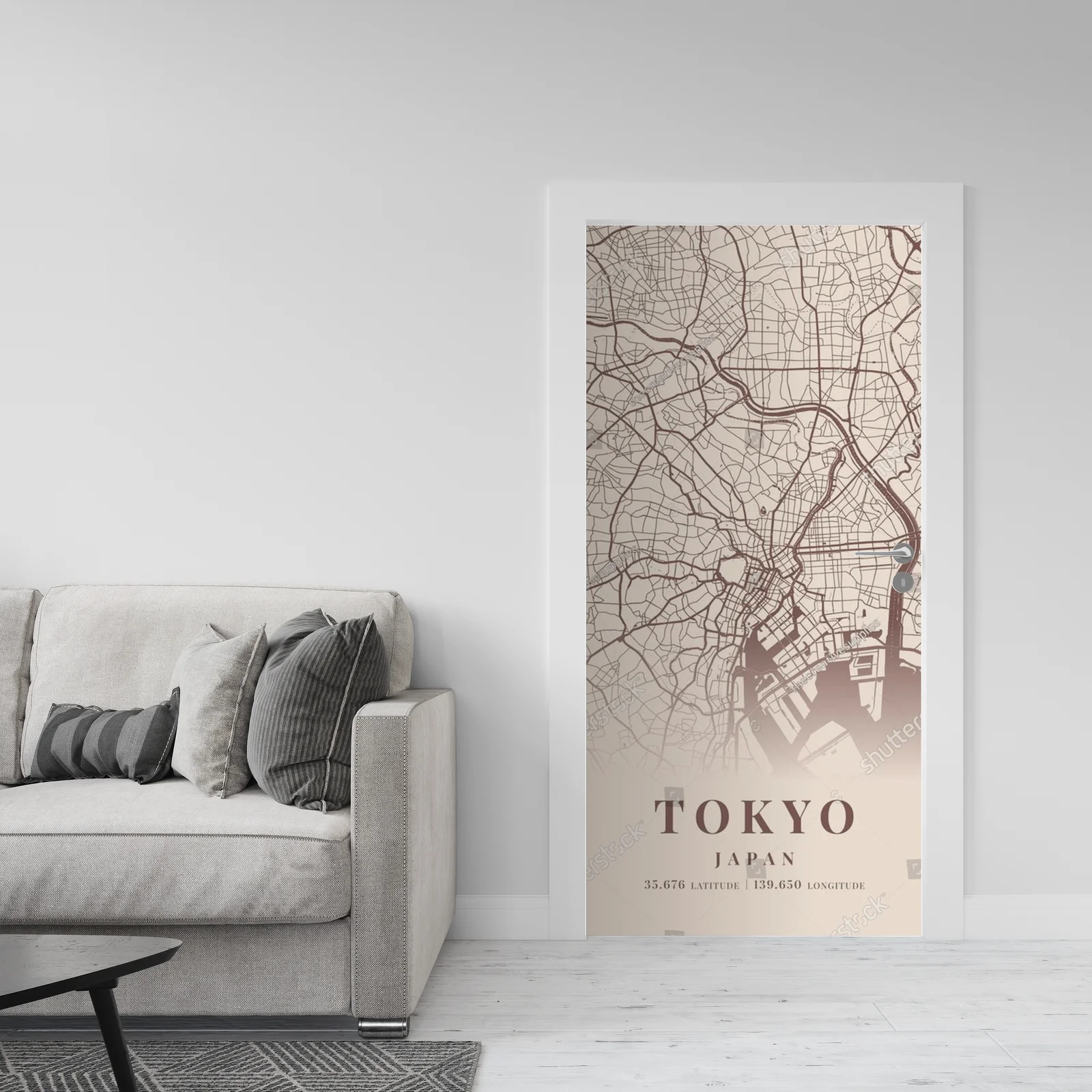 Mapy Tokio w delikatnych, ambiwalentnych odcieniach