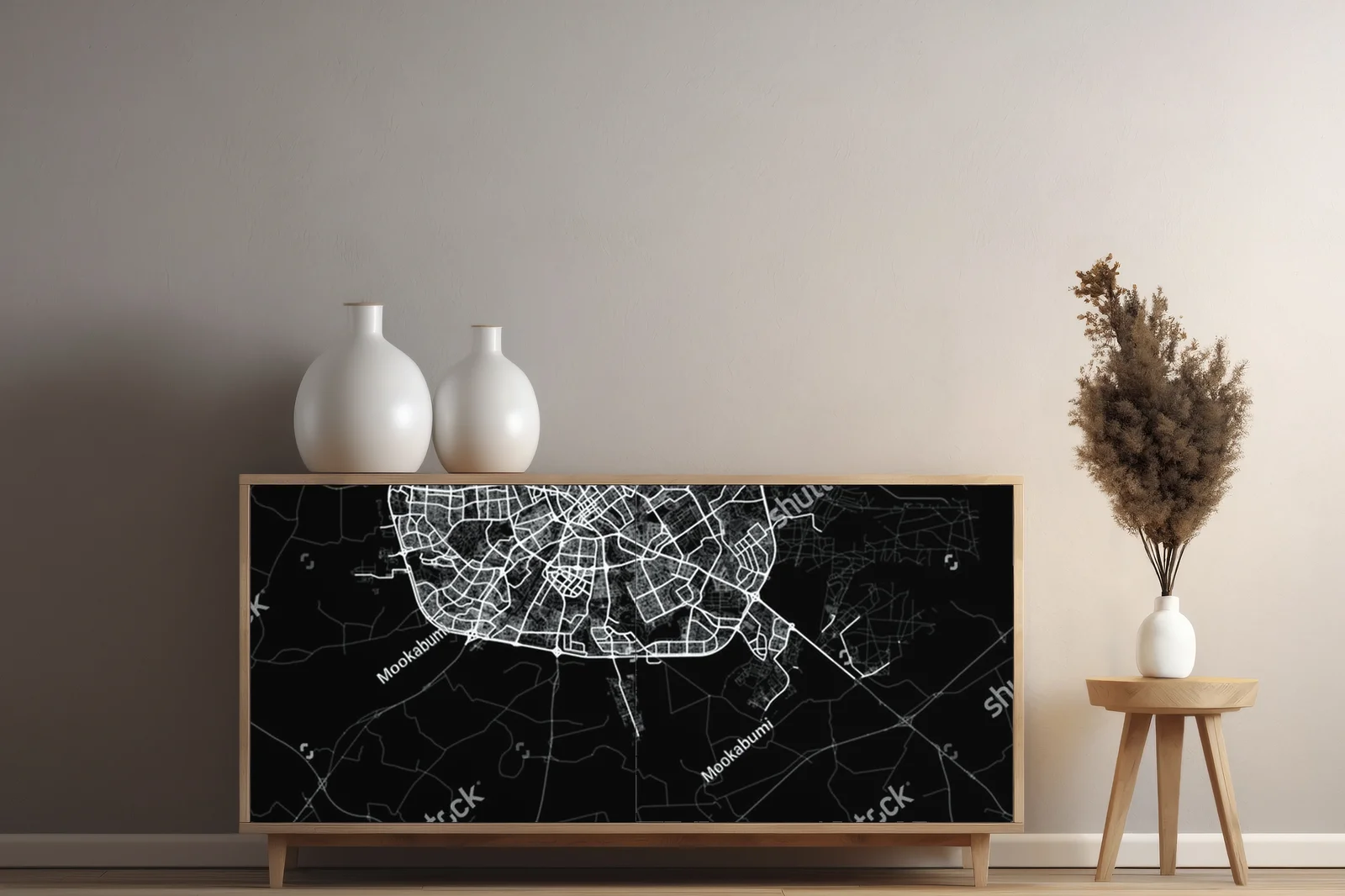 Czarująca mapa Mińska w eleganckiej ciemnej tonacji