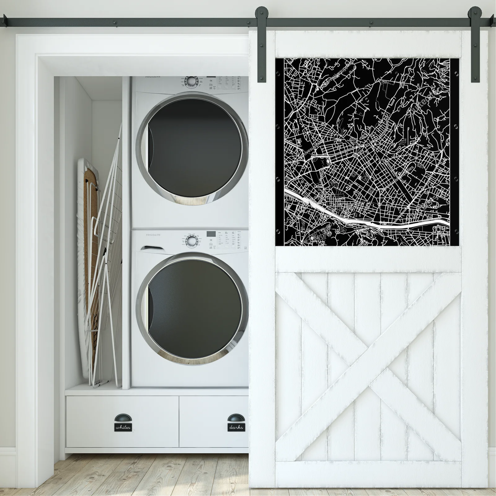 Elegancka mapa Florencji w monochromatycznych barwach