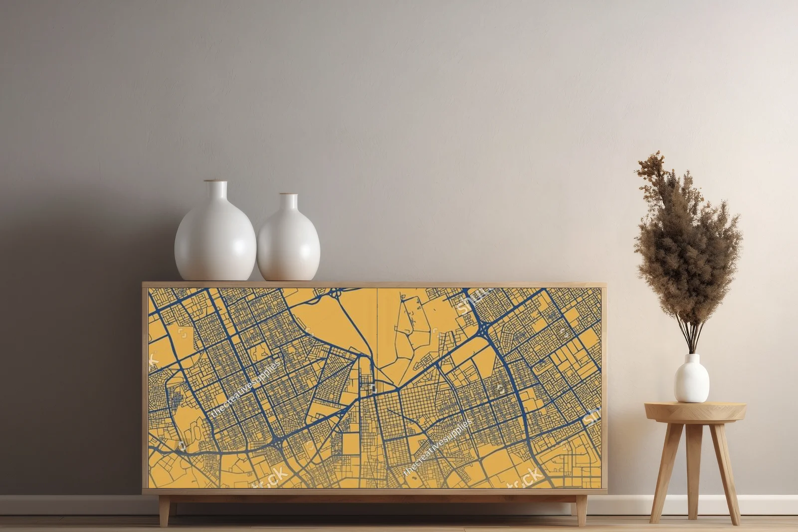Oszałamiająca mapa Riyadh w pomarańczowych tonach