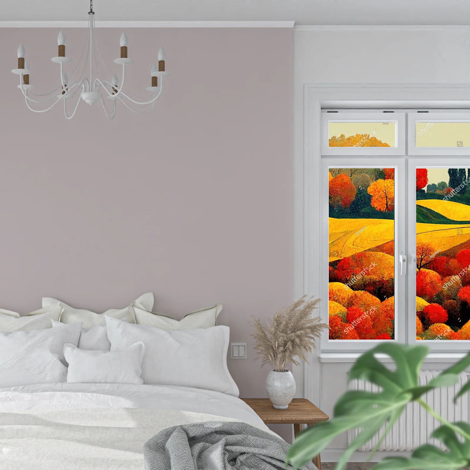 Kolorowe pejzaże jesieni w stylu pop art