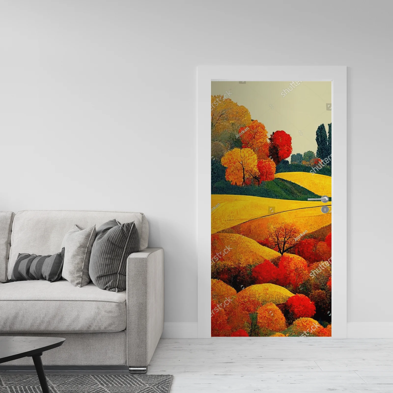 Kolorowe pejzaże jesieni w stylu pop art
