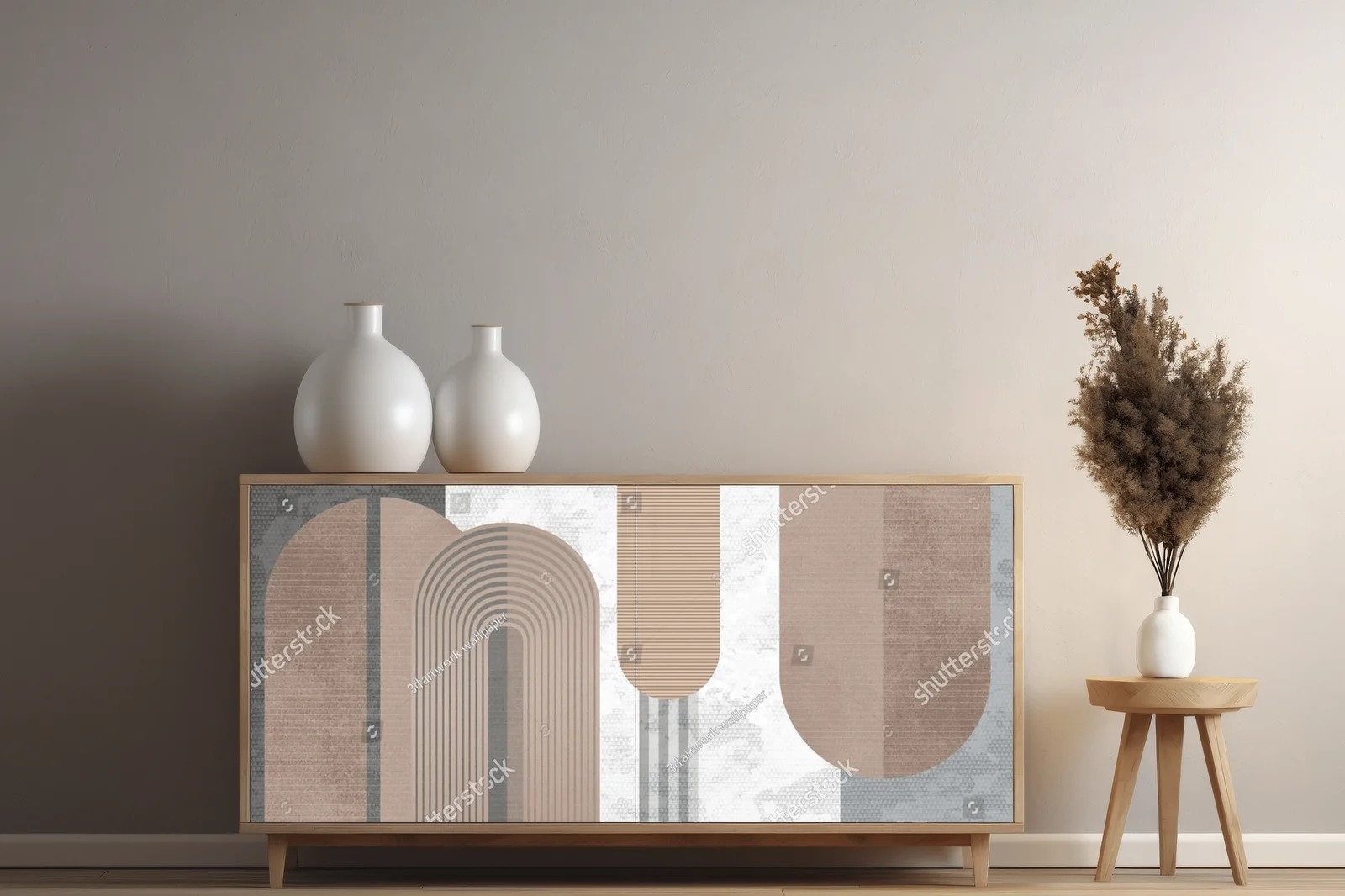 Nowoczesny mural w minimalistycznym stylu