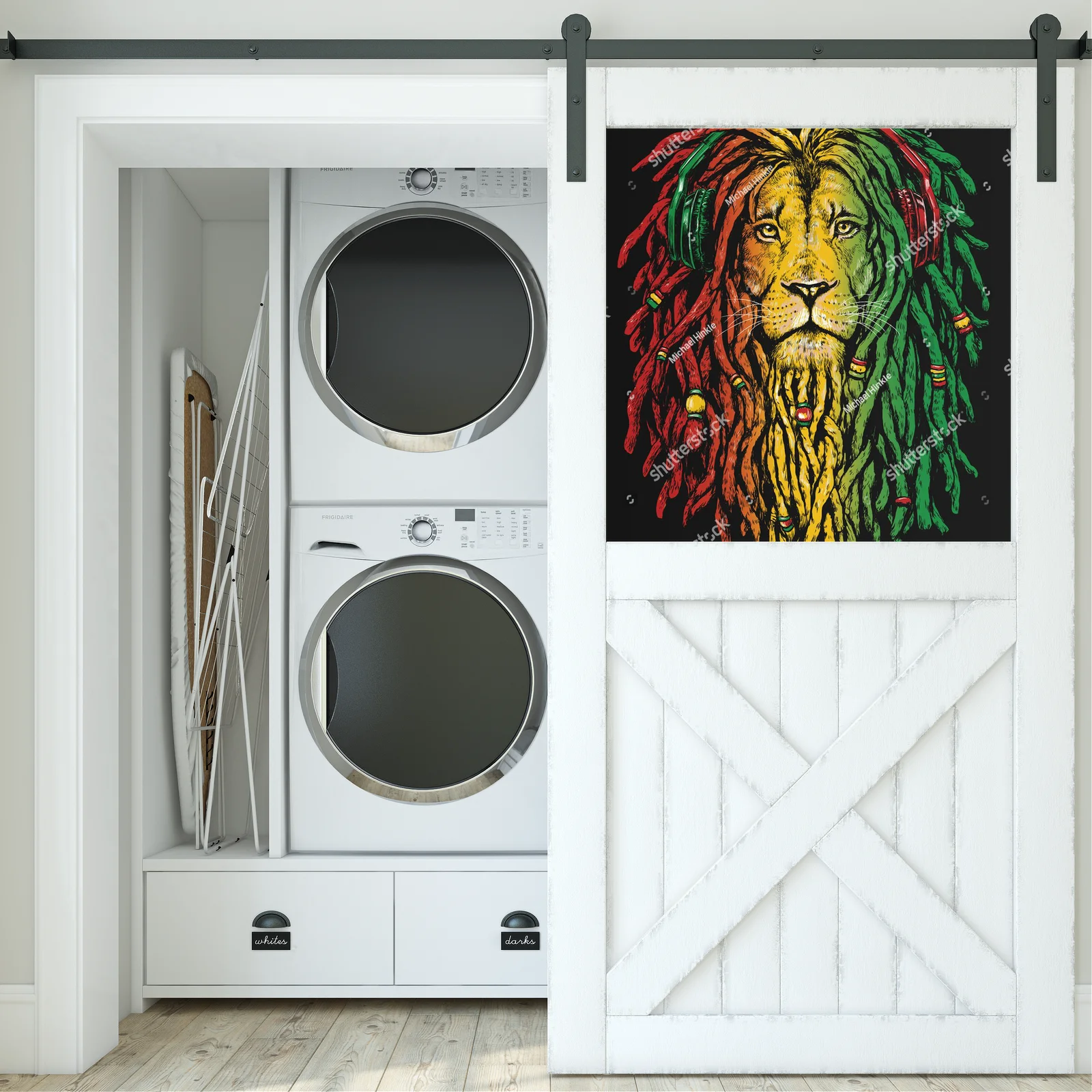 Rastafariański lew na głębokim tle
