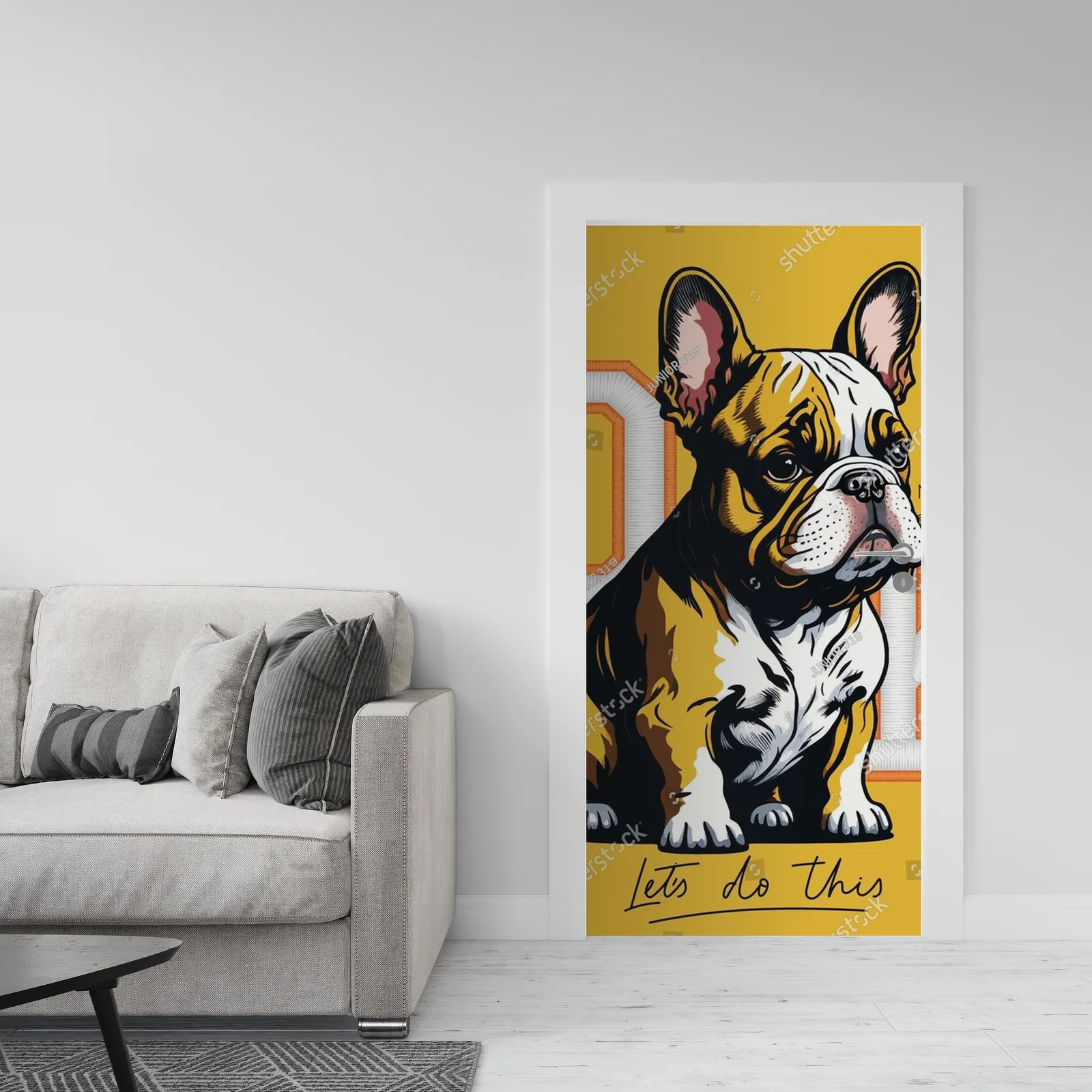 Urokliwy buldog w barwnym stylu