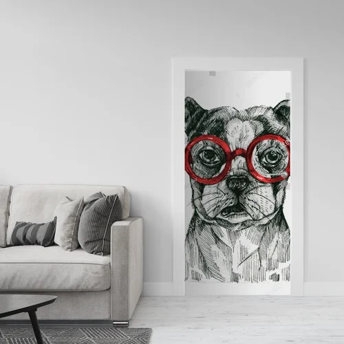 Stylowy portret psa w modnych okularach