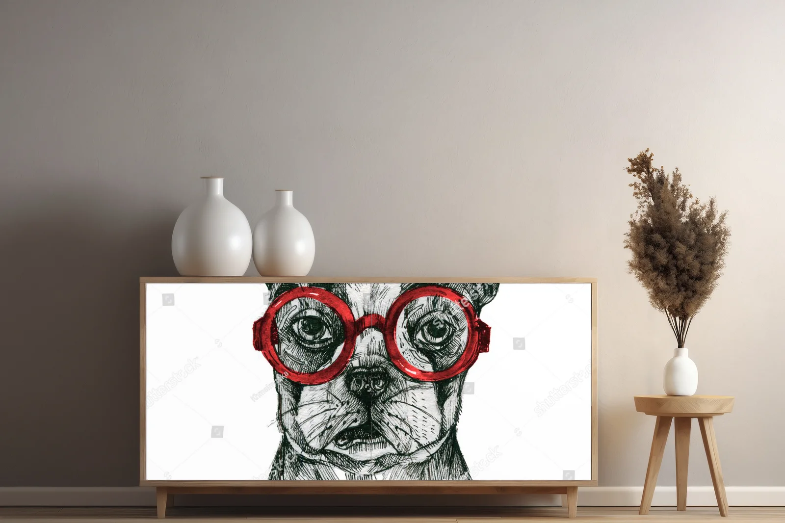 Stylowy portret psa w modnych okularach