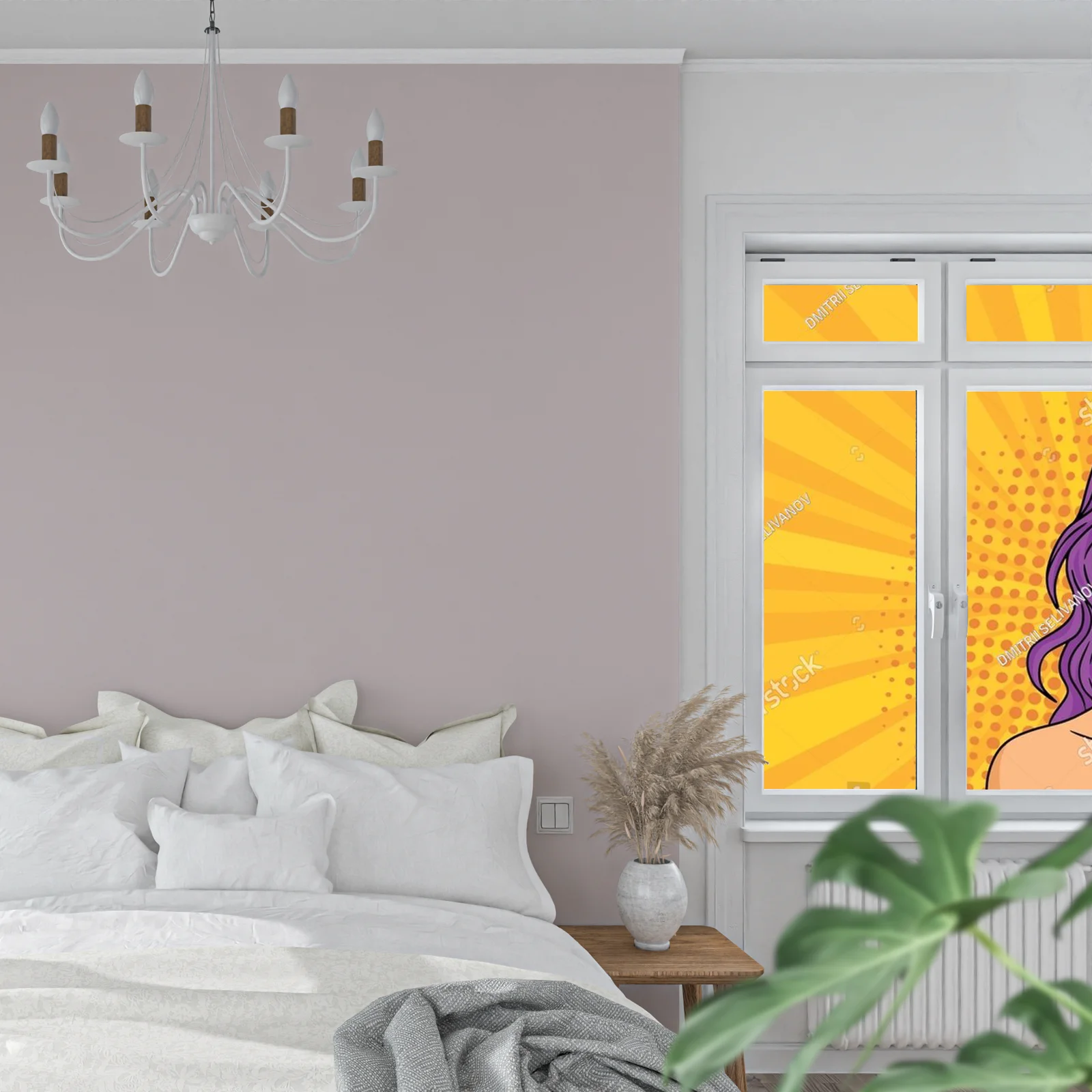 Myśląca piękność w pop-artowej stylistyce