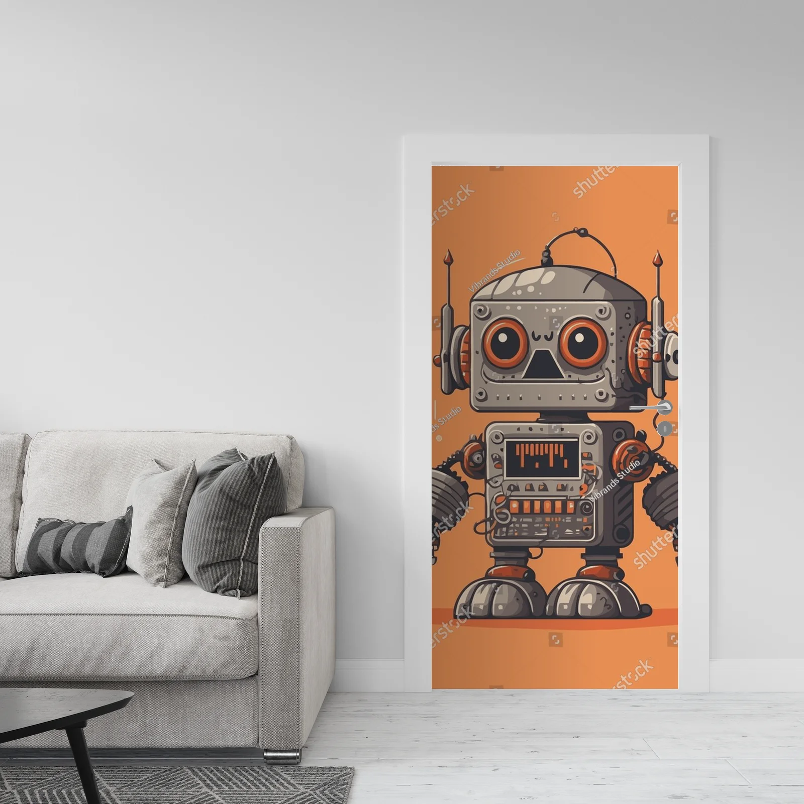 Wesoły robot w miodowych barwach na każdą przestrzeń