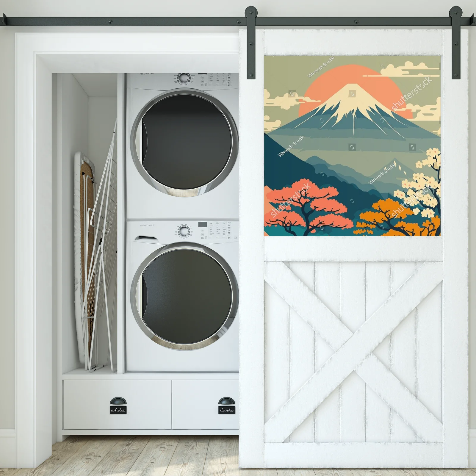 Urokliwe pejzaże gór Japonii w pastelowych odcieniach