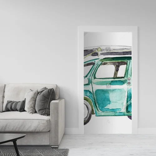 Wakacyjny klimat vintage z retro samochodem