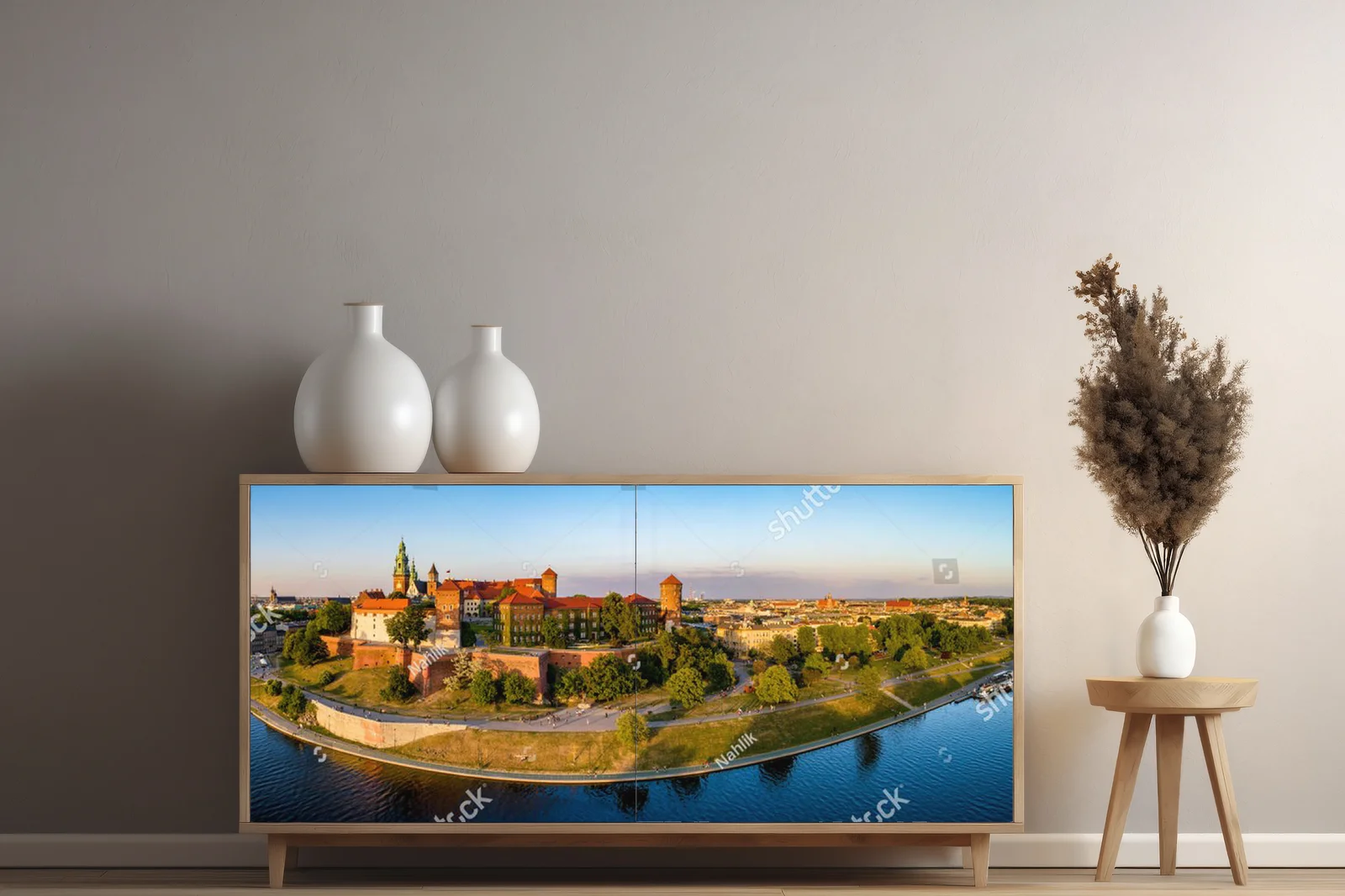 Krakowska panorama w kolorach zachodu słońca