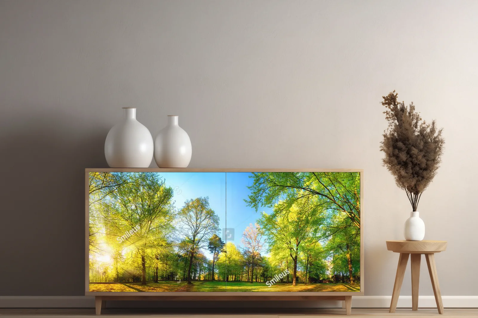 Zachwycająca wiosenna panorama leśnych scenerii