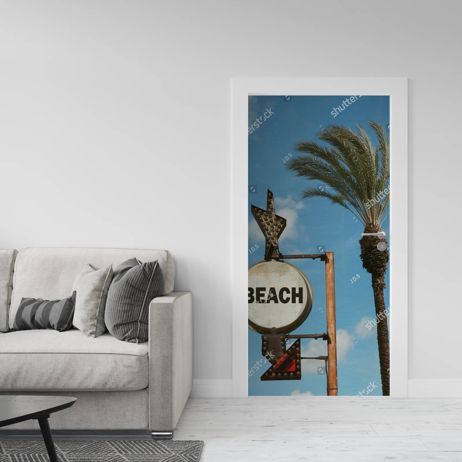 Nostalgiczne znaki plażowe w morskiej tonacji