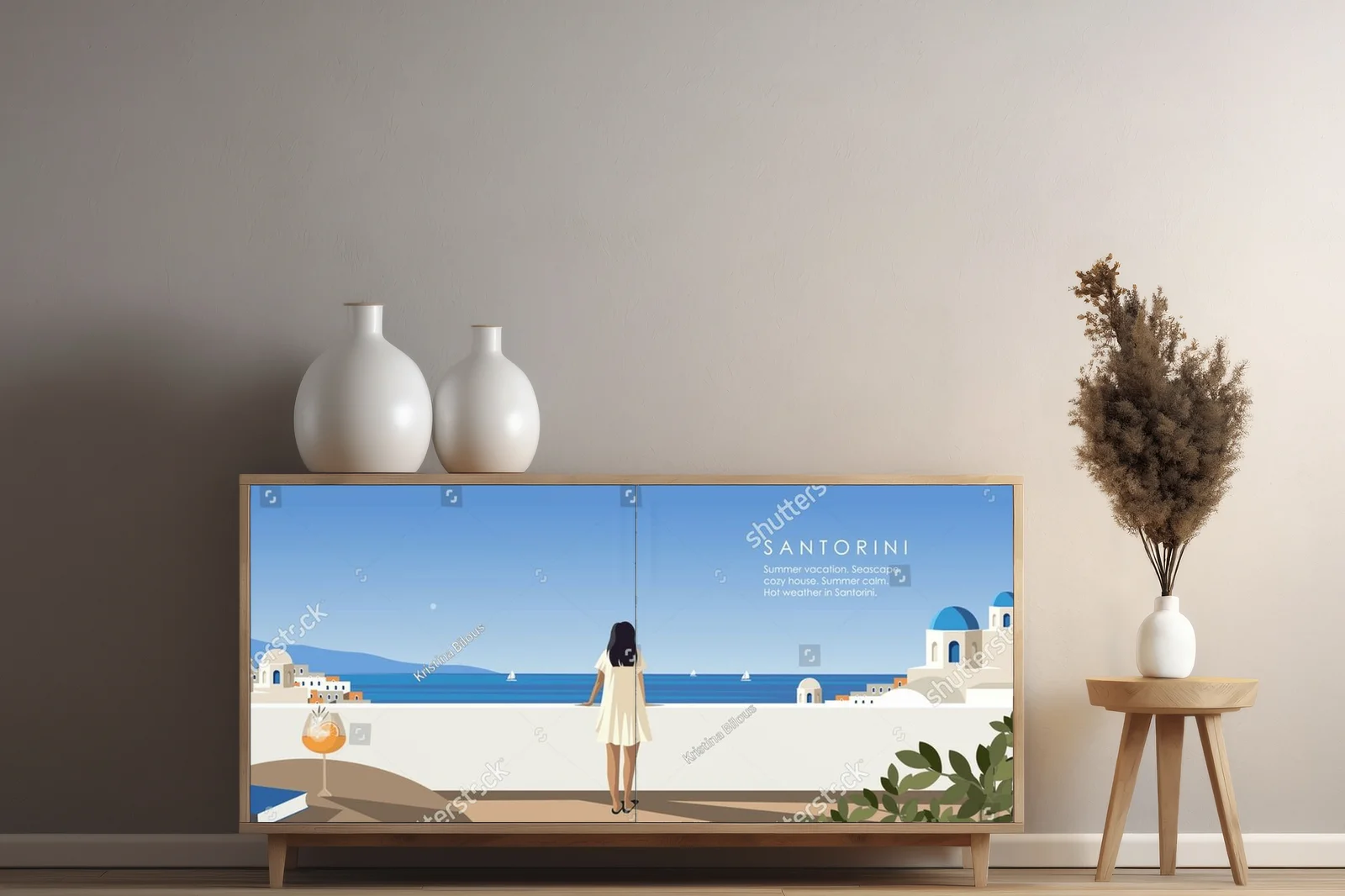 Nostalgiczne chwile na balkonie Santorini