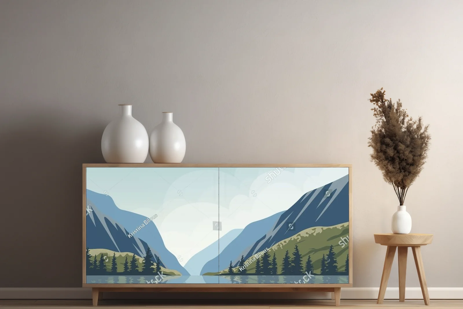 Fjordowy krajobraz Norwegii w harmonijnych odcieniach