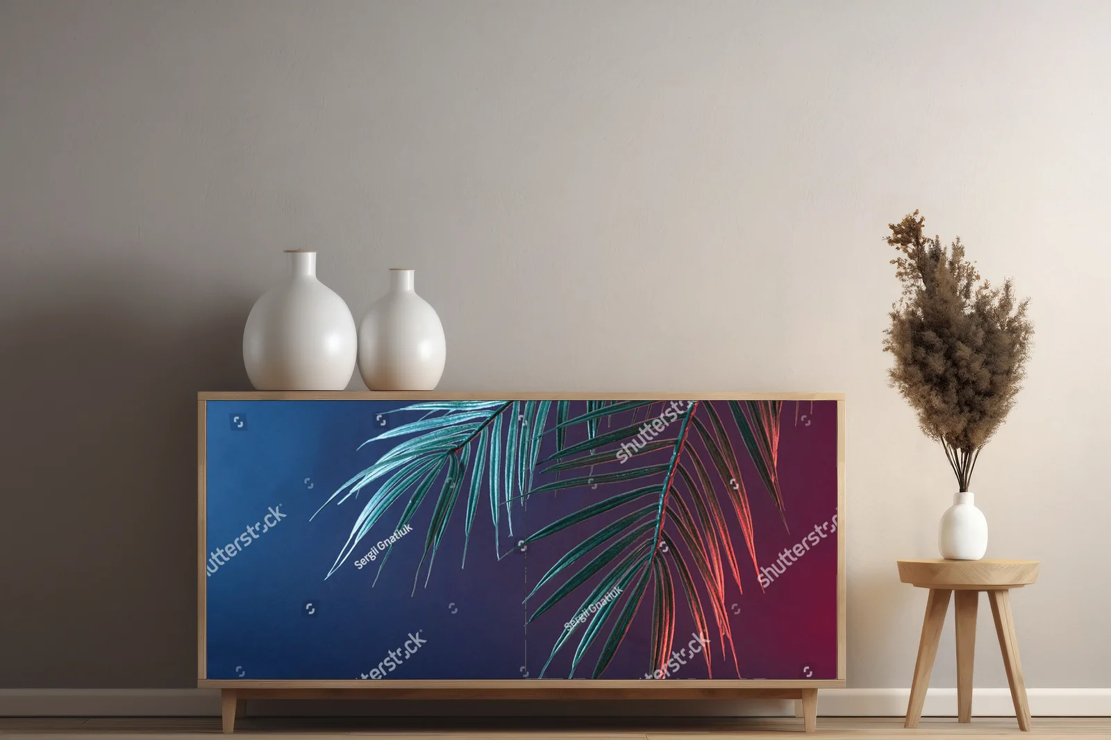 Neonowe palmy w vintage'owej atmosferze