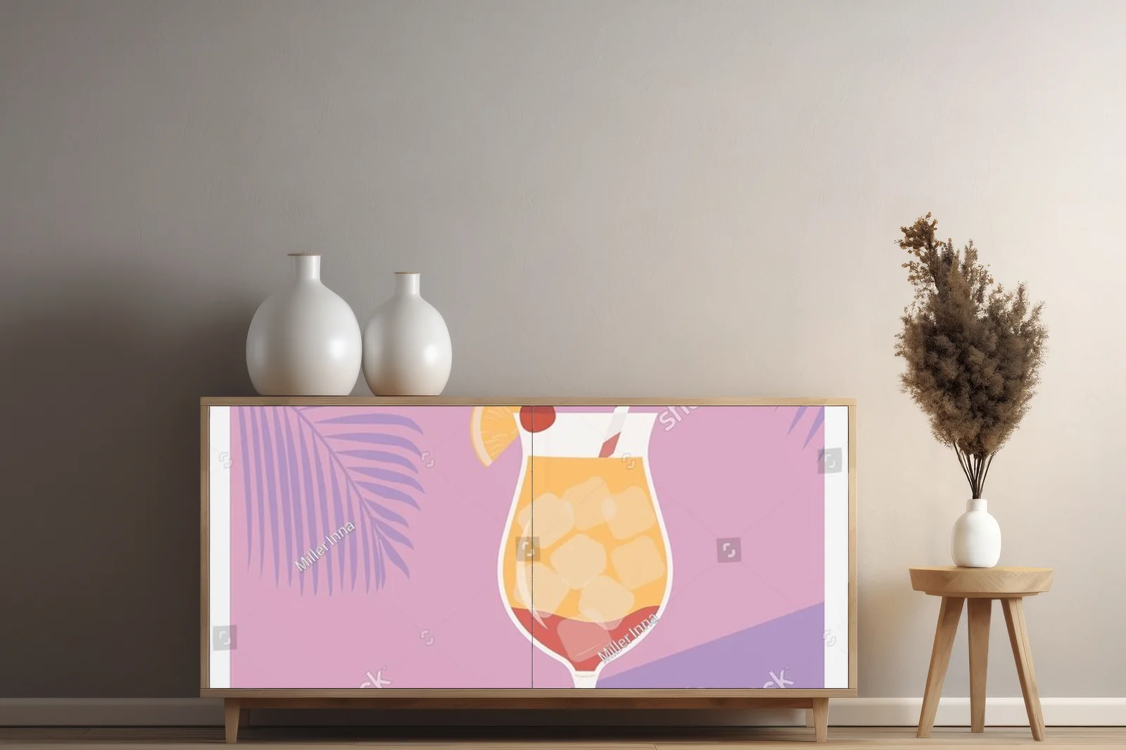 Tropikalna ucztą na plaży w minimalistycznym stylu