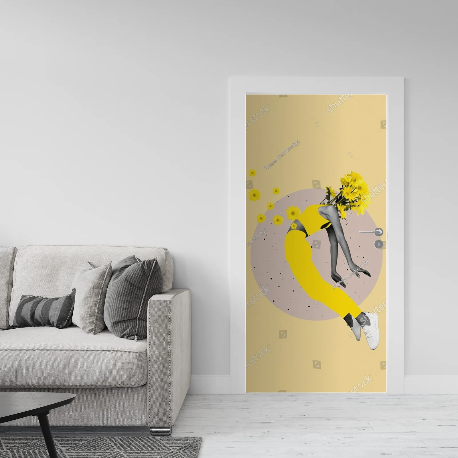 Kwiatowy surrealizm w odcieniach delikatnego żółtego