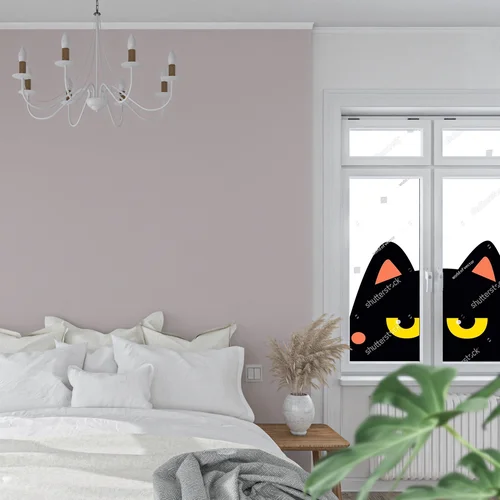 Zabawny kotek z wielkimi oczami w minimalistycznym stylu