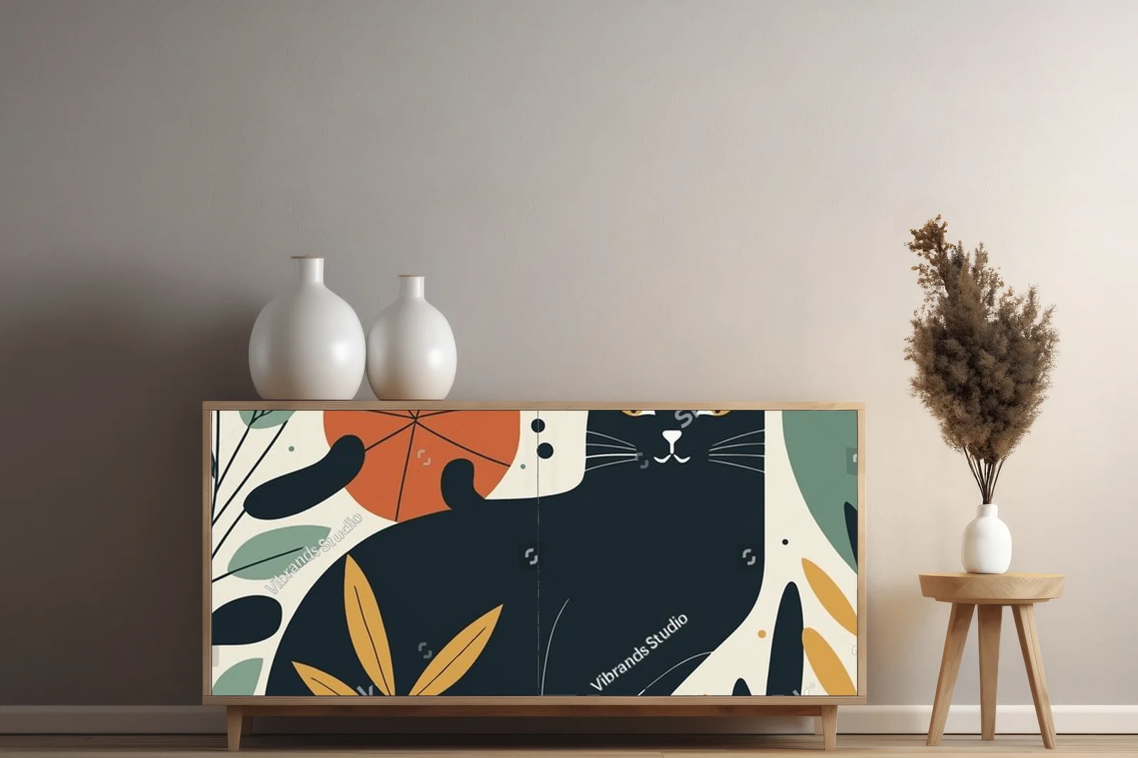 Koty w stylu Matisse'a – abstrakcyjna kompozycja