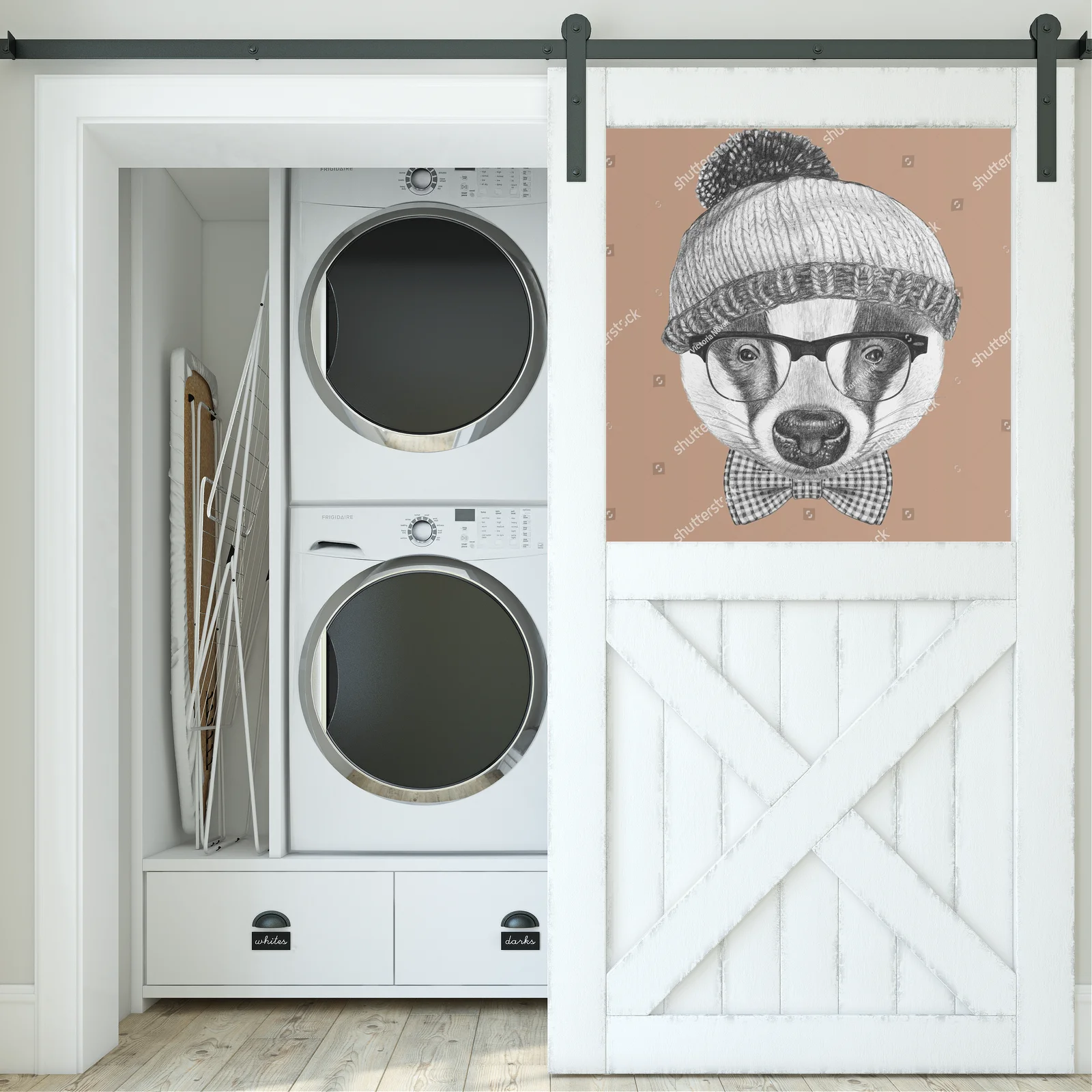 Stylowa ilustracja borsuka w eleganckiej oprawie