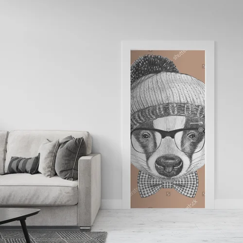 Stylowa ilustracja borsuka w eleganckiej oprawie