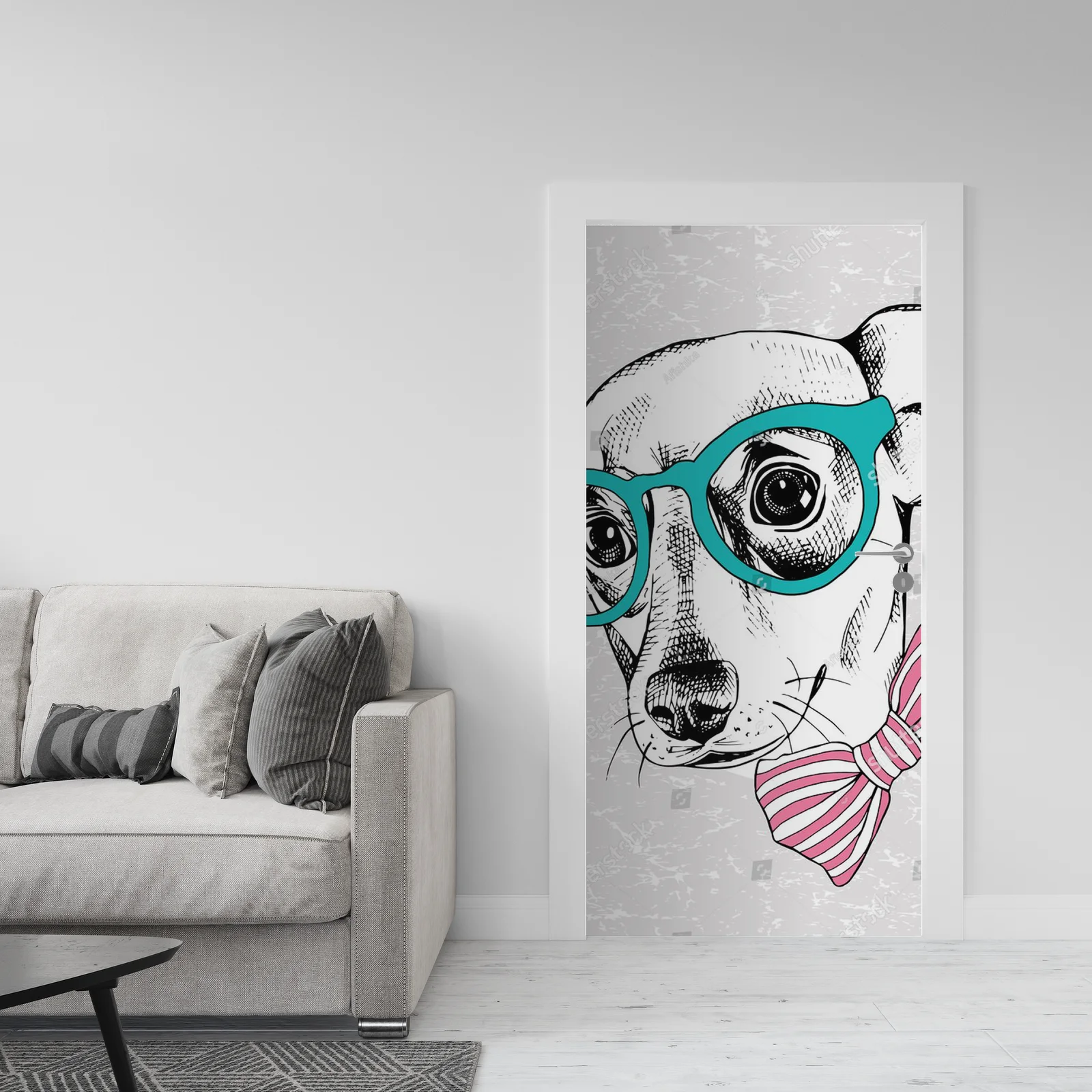 Stylowy portret Chihuahuy w okularach