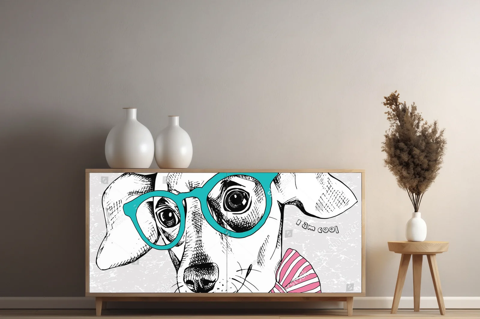 Stylowy portret Chihuahuy w okularach