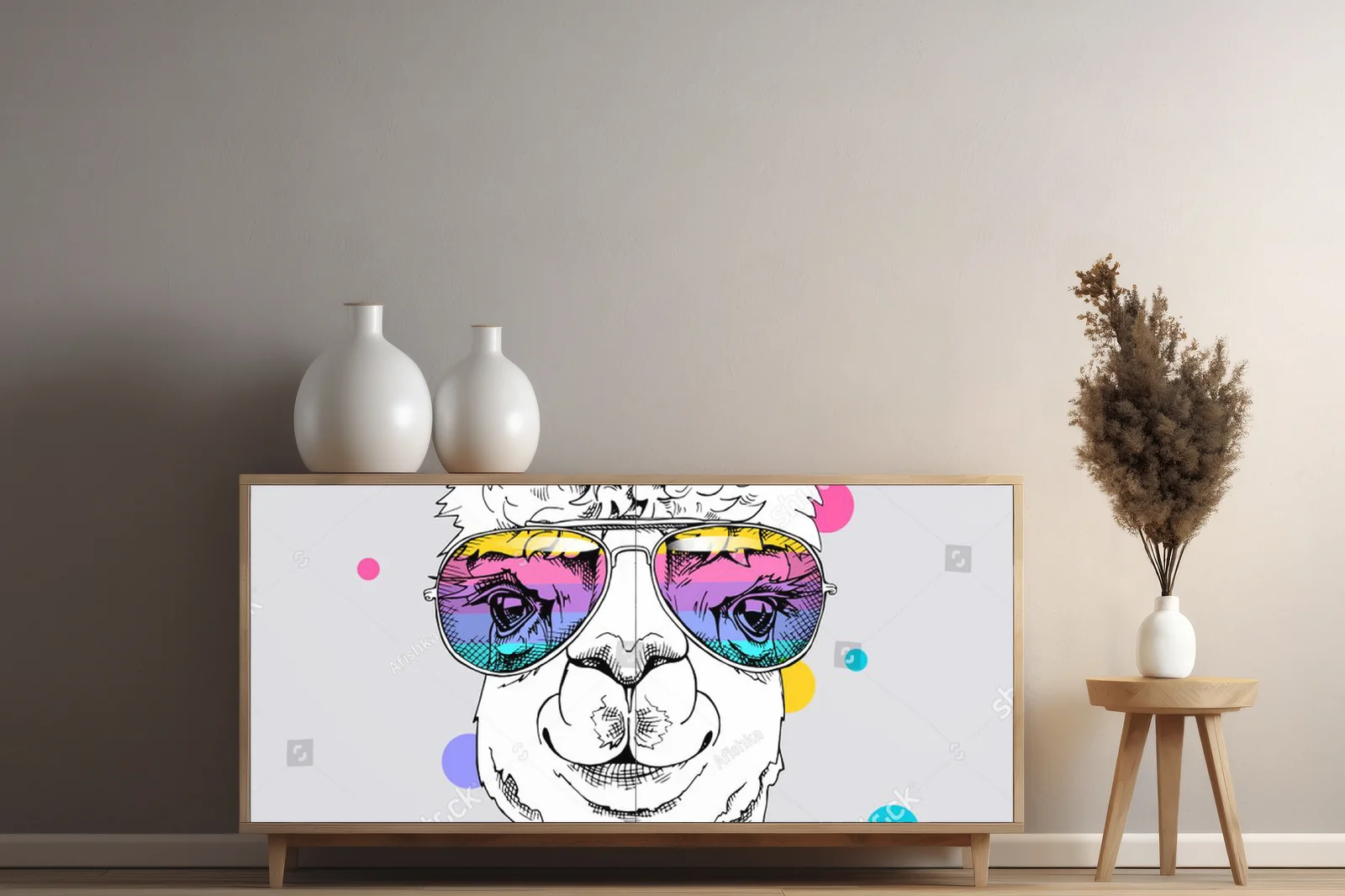 Funky alpaki w tęczowych okularach