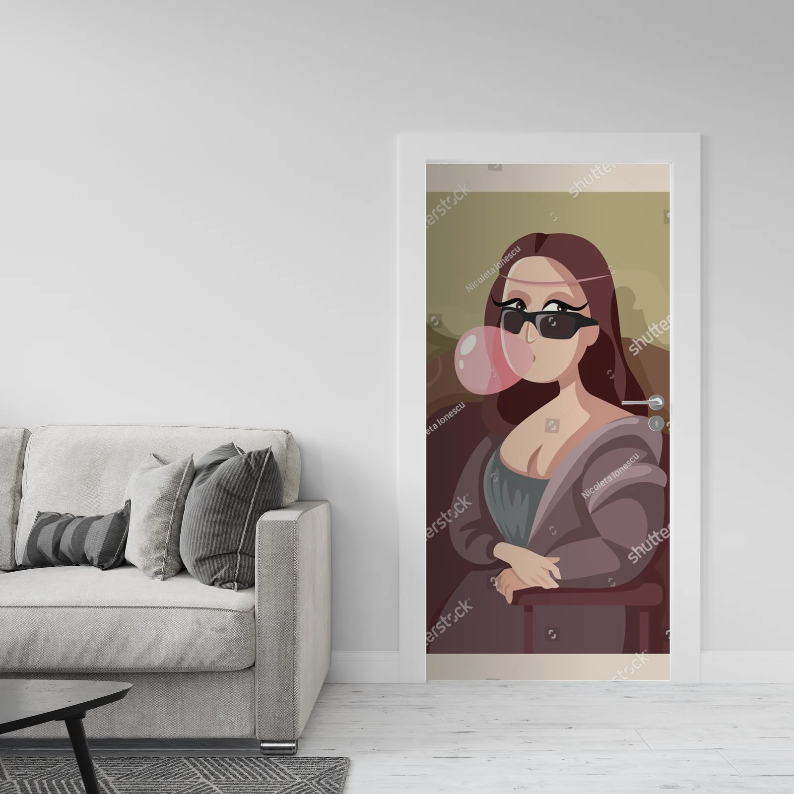 Funky Mona Lisa w Trendy Okularach