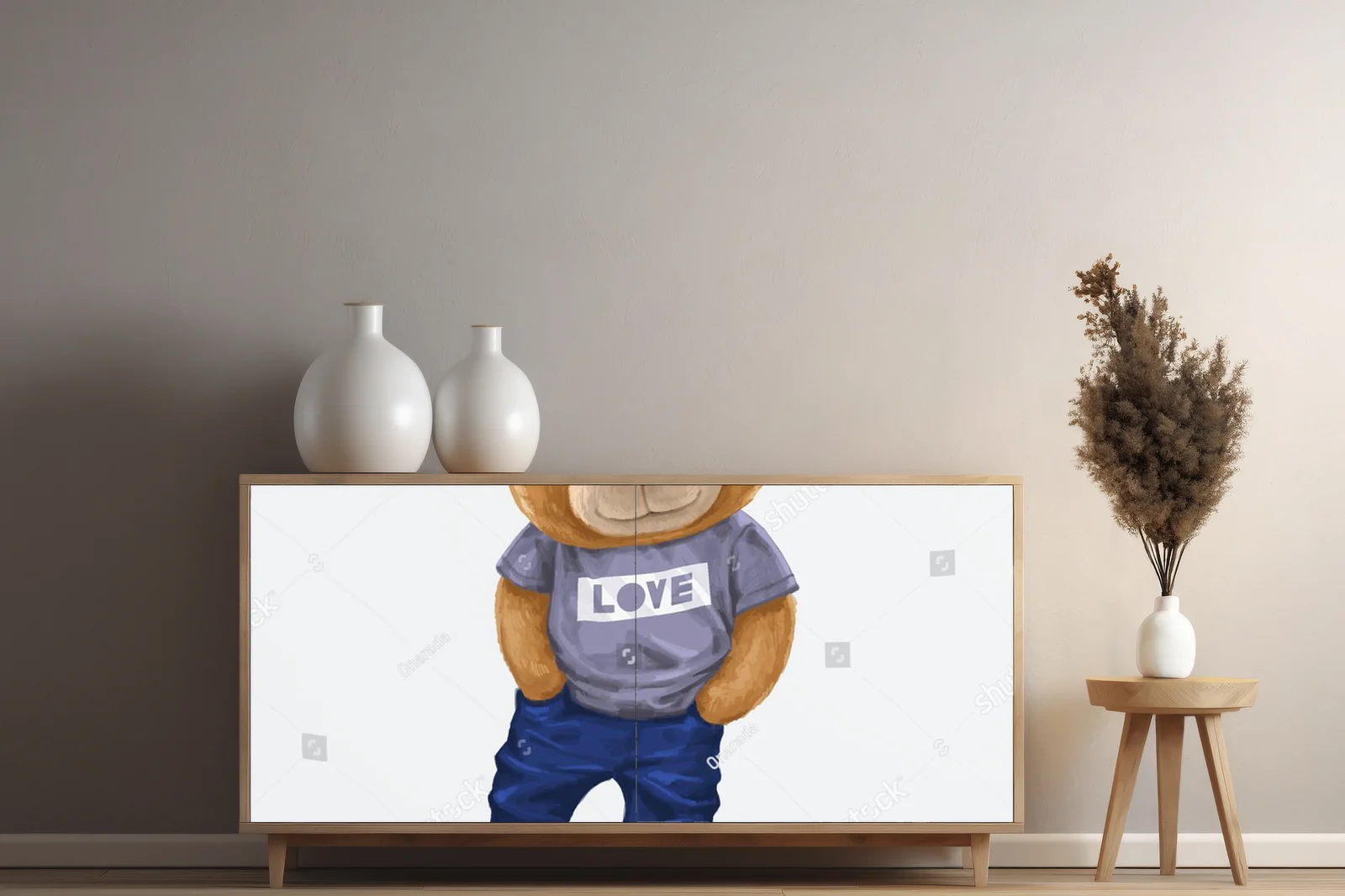 Uroczy miś w subtelnej palecie pasteli