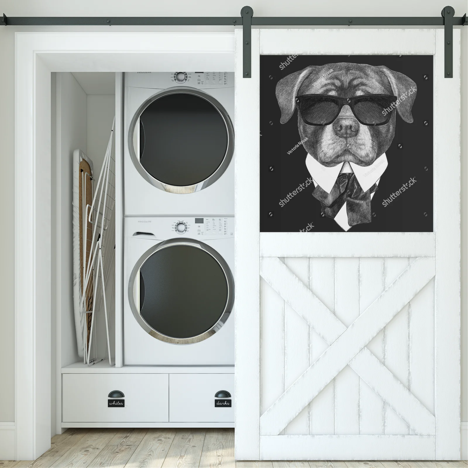 Elegancki Rottweiler w retro stylu