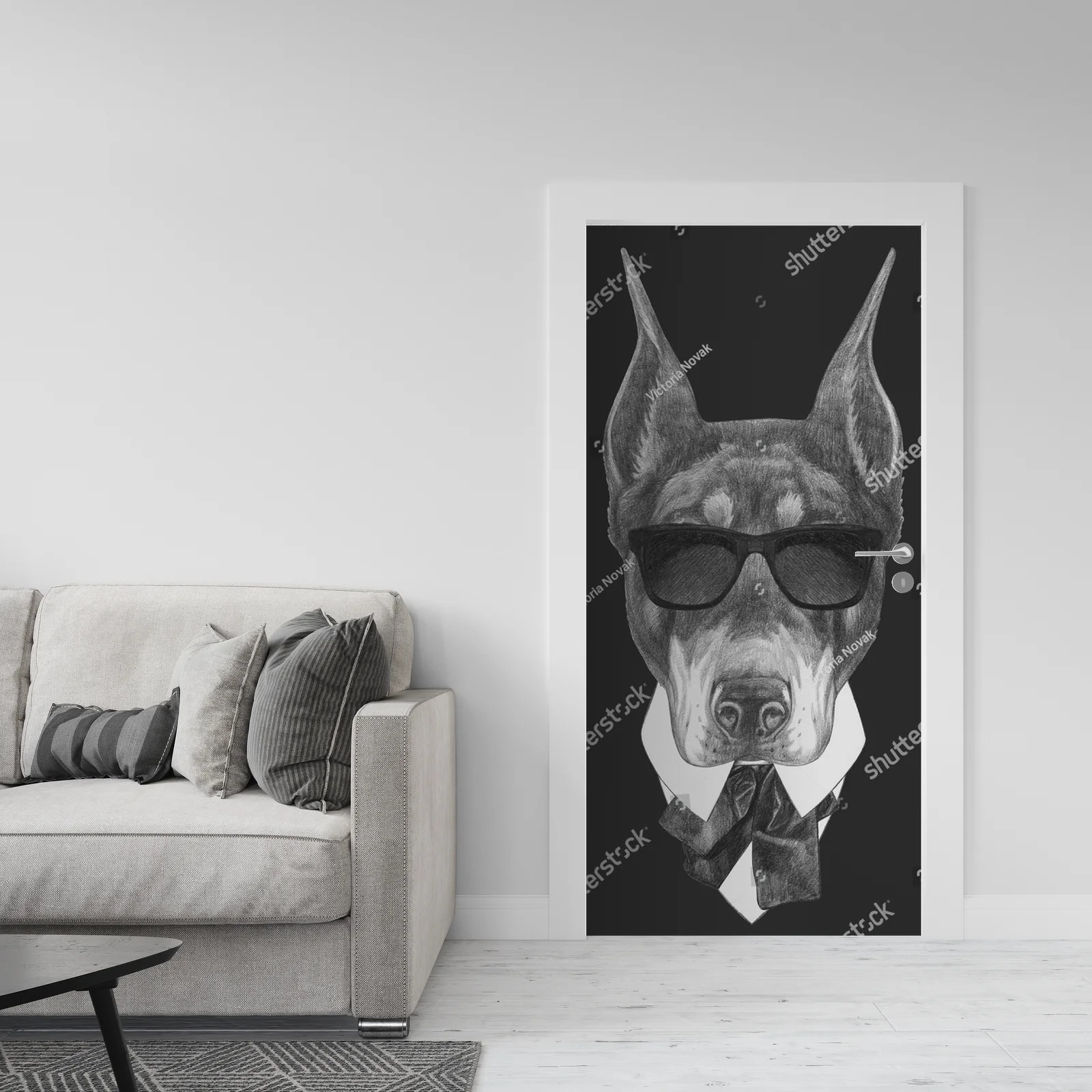 Elegancki Doberman w stylu retro