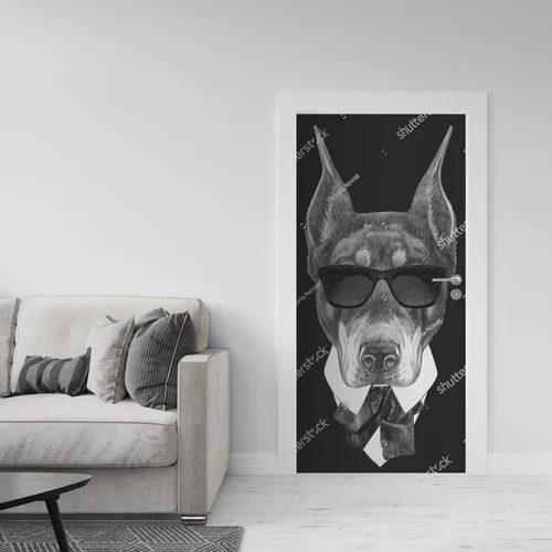 Elegancki Doberman w stylu retro