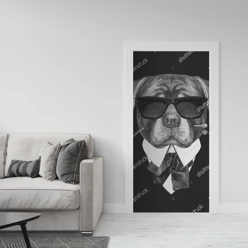 Elegancki Rottweiler w retro stylu