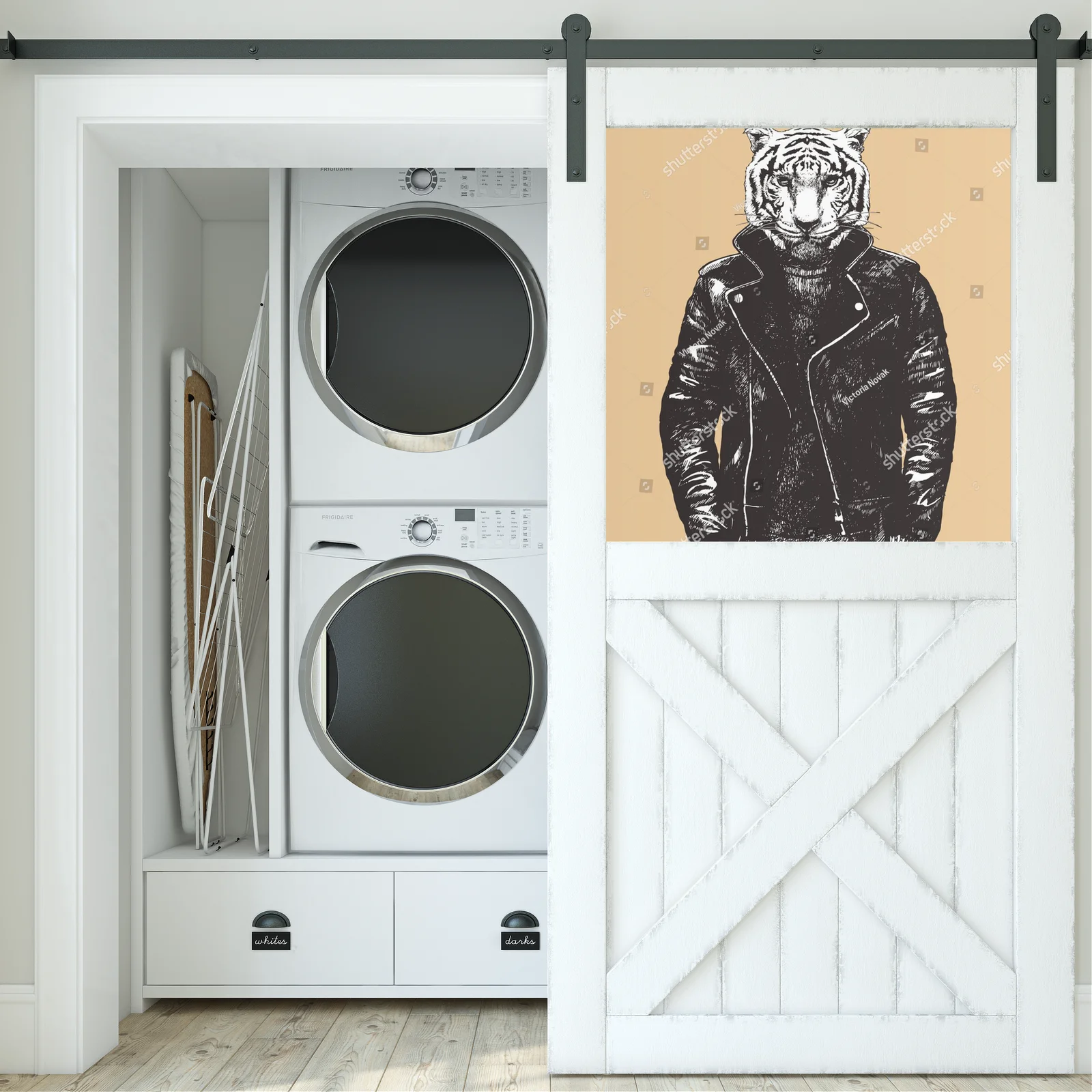 Portret tygrysa w skórzanej kurtce pełen stylu