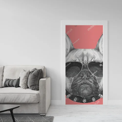 Stylowy portret buldożka francuskiego w modnych dodatkach