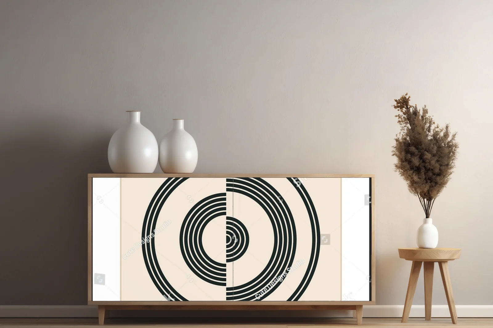 Geometryczny design w delikatnych odcieniach beżu