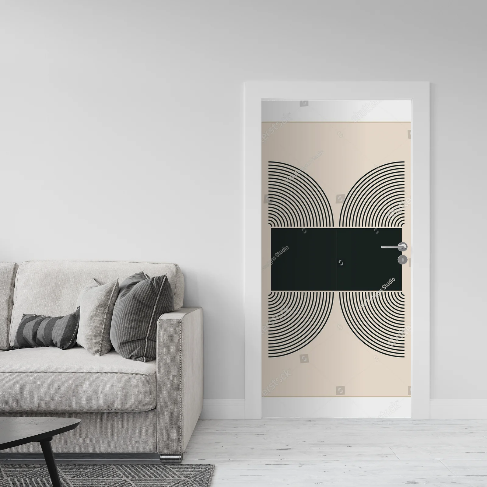 Minimalistyczny plakat w geometrycznym stylu z lat 20.