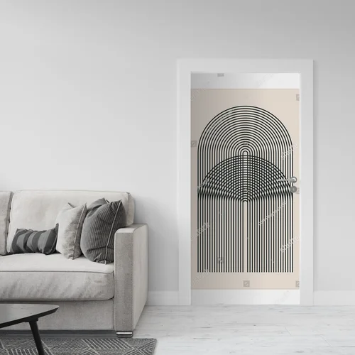 Minimalistyczny plakat w geometrycznych kształtach